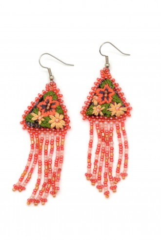 Embroidered Triangle Earrings Embroidered Triangle Earrings